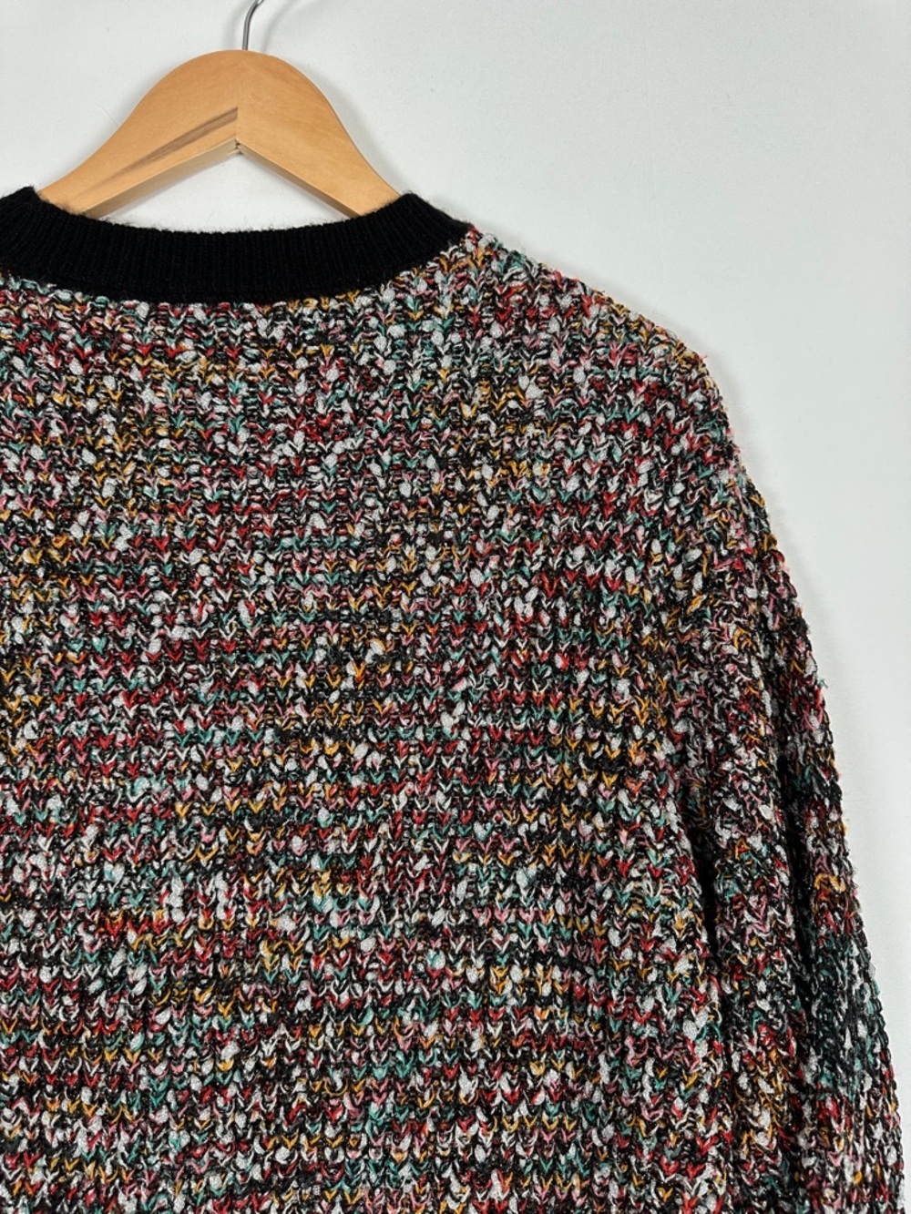 Desigual Metallic Knit Sweater Multicolor Textured Pullover Statement Size L - Picture 9 of 9